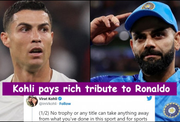 Kohli drops epic three-word comment on Ronaldo-Messi's internet