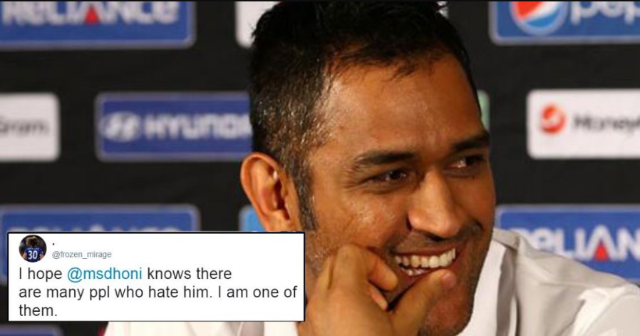 Hater says, "I hope MS Dhoni knows there are many ppl who hate him, I am one of them", here's what MSD replied!