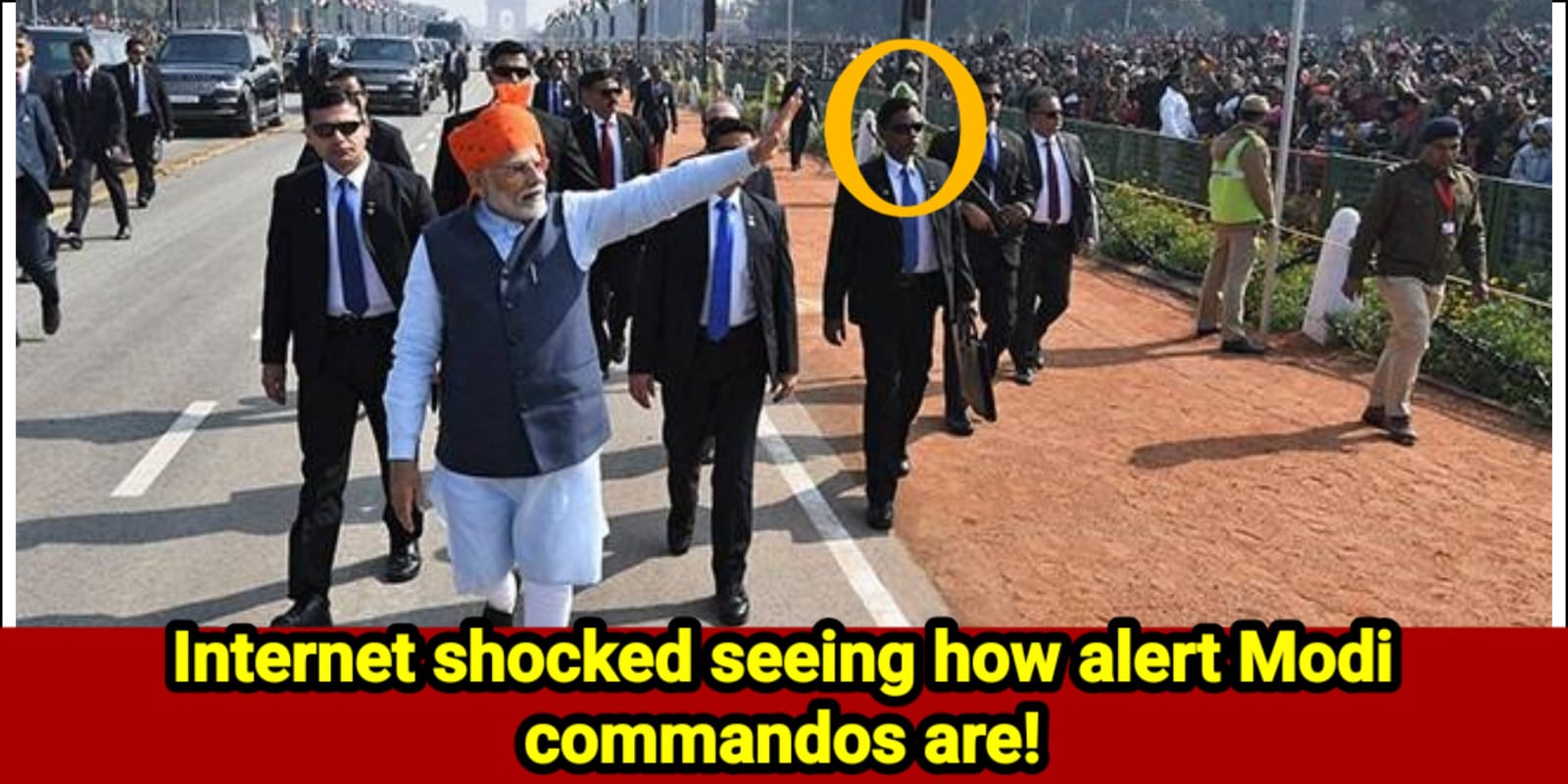 In Modi Rally, somebody throws something suspicious at PM, Commandos grab it before it reaches Modi