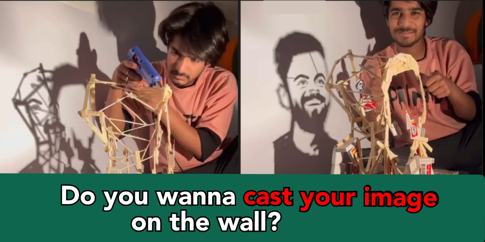 Fan arranges matchboxes on table to cast a Kohli image, his video goes viral