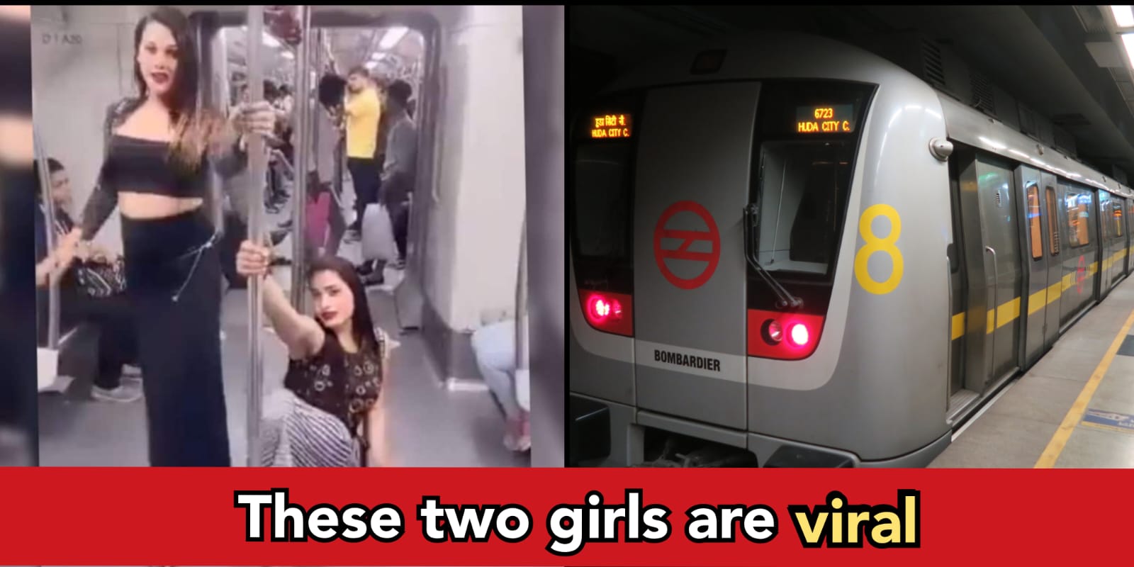 Girls do Pole dance on the Delhi metro train, "Mai To Beghar Hoon" song plays in the background