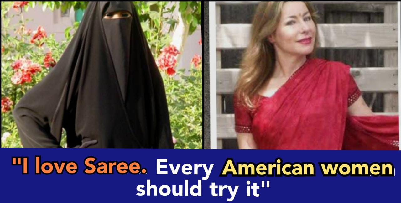 American Author Renee Lynn shares her photo in Sari against Burqa, asks people which one is beautiful?