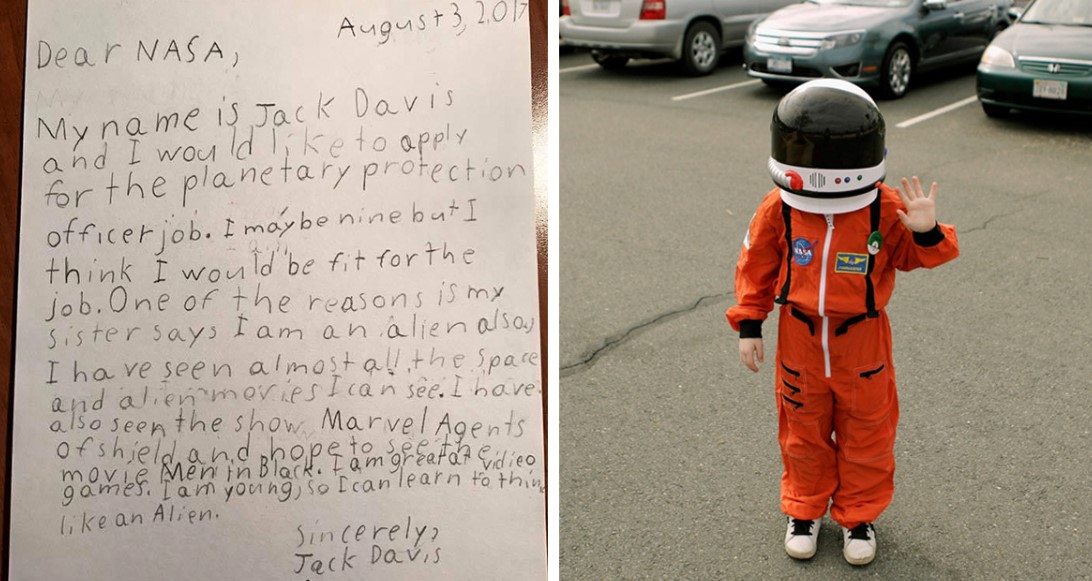 Cute Kid applies for a Job at NASA; this is how NASA replied