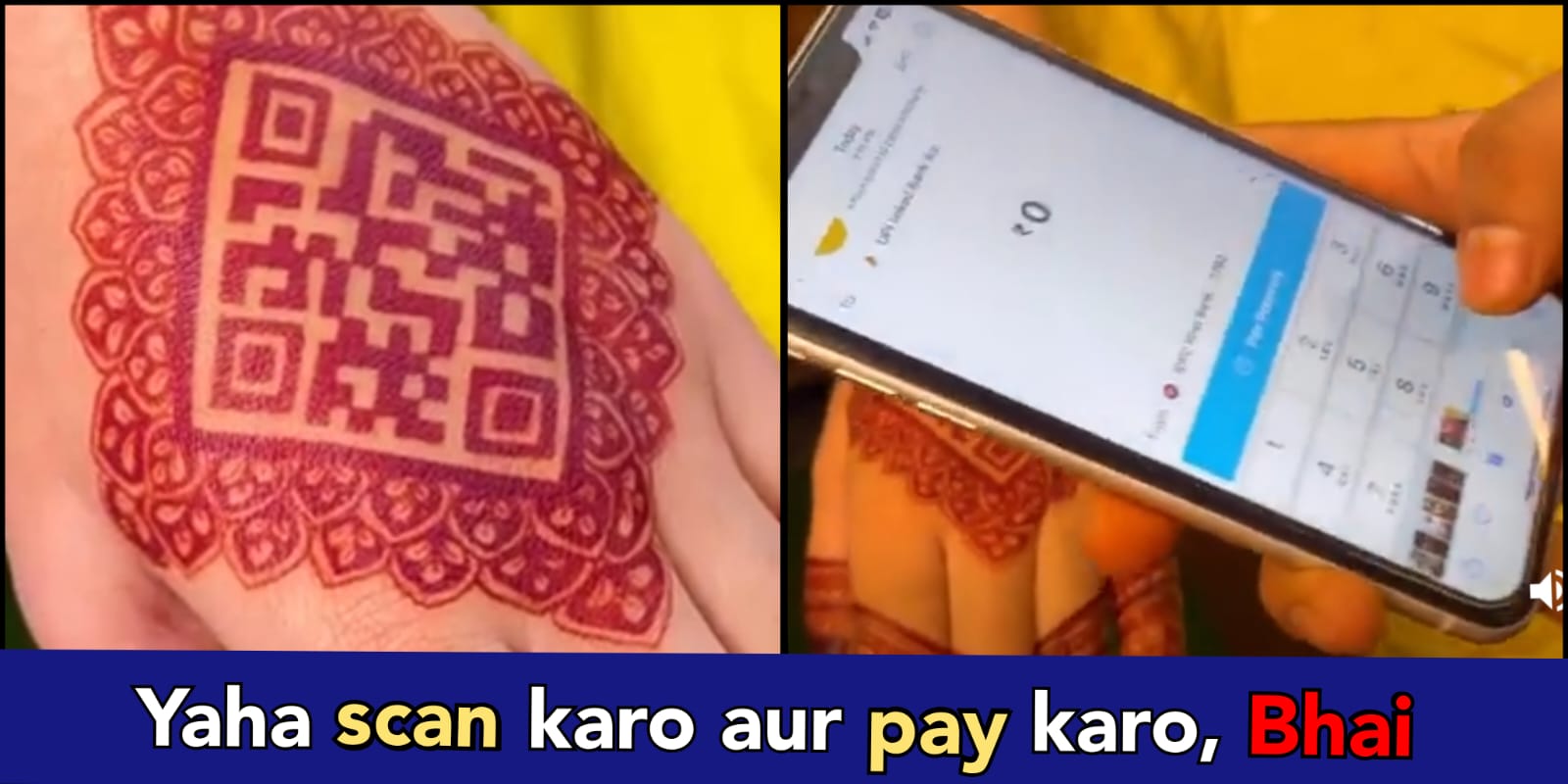 Indian sister gets her hand hennaed with QR code, asks brother to scan and pay on Rakhi