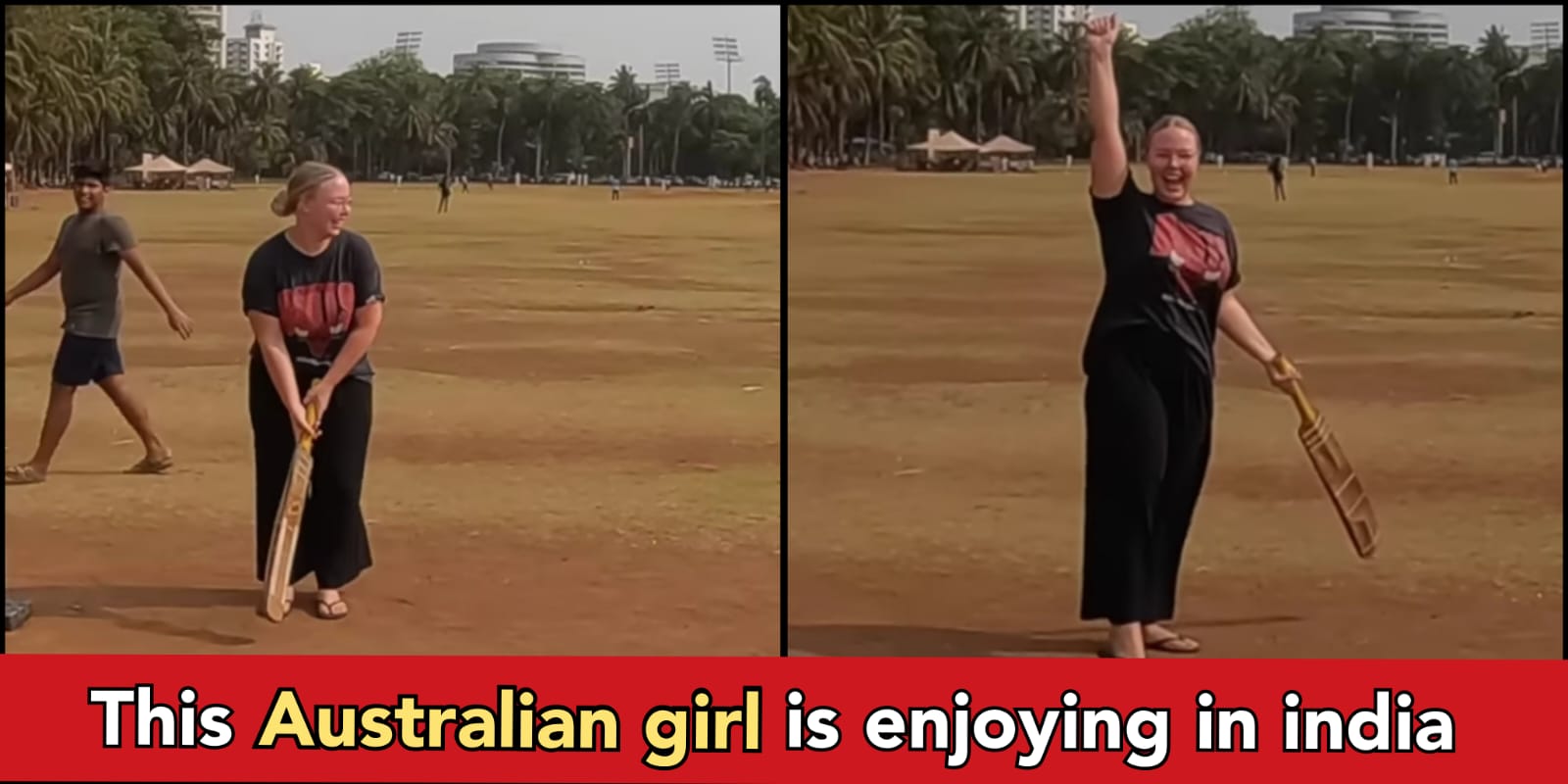 Australian girl comes to India, plays gully cricket with Indian boys