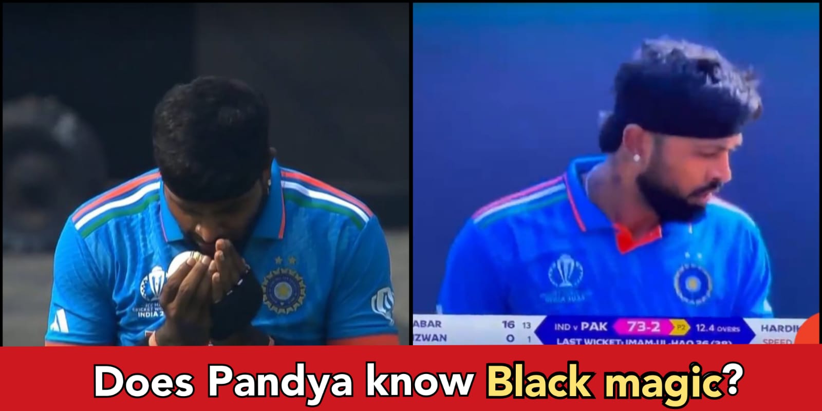 Picture goes viral, users claim Pandya spells magic before bowling Pakistan.