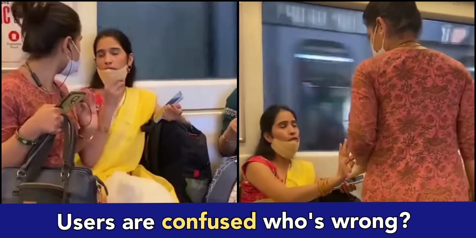 Delhi Metro: Two women fighting like cats over a single seat, who is right?