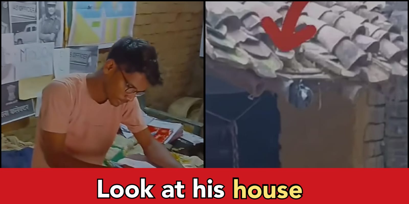 Viral: poor UPSC aspirant goes viral as his Kachcha house doesn't stop him from his dream