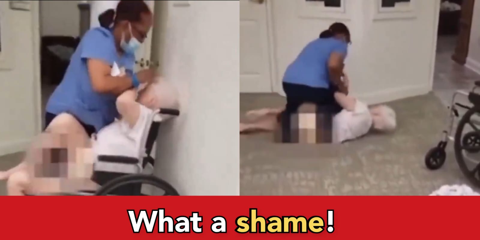 Cruel video: 89 year old being thrashed, thrown out of her wheel chair 