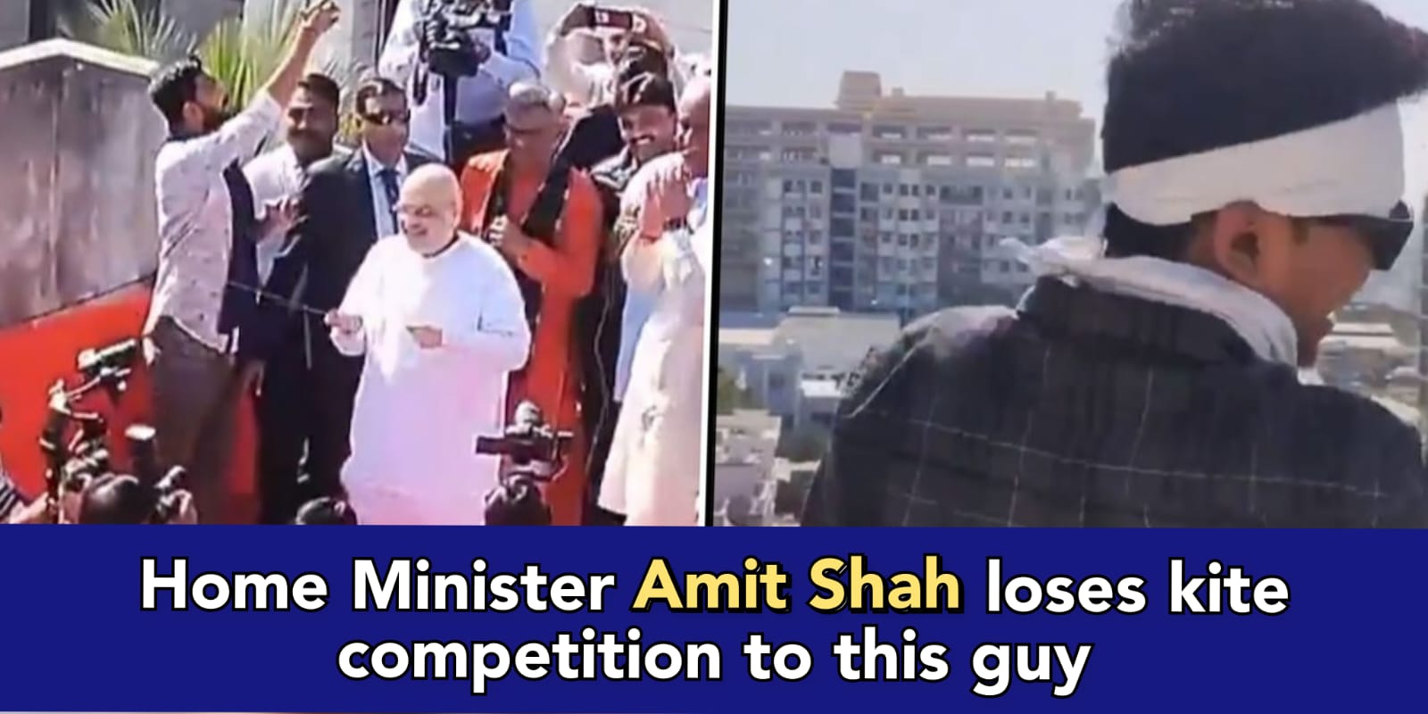 Video: This guy cut the kite of Amit Shah, and Amit Shah cheered for him