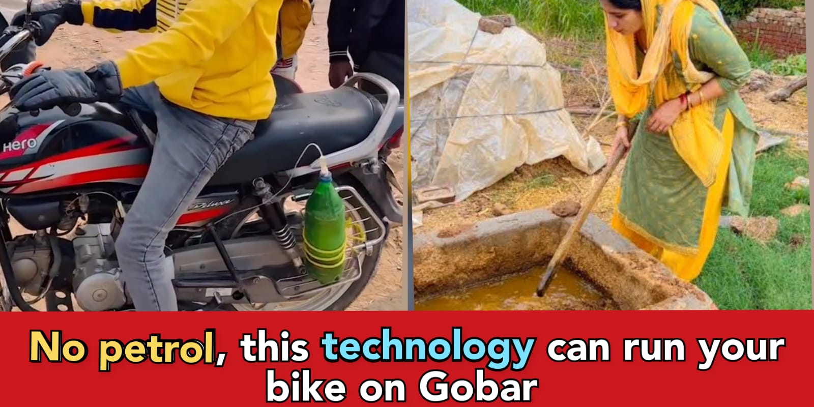 Desi Jugad: Man turns Hero Splendor into Gobar Gas bike, he runs it on Gobar