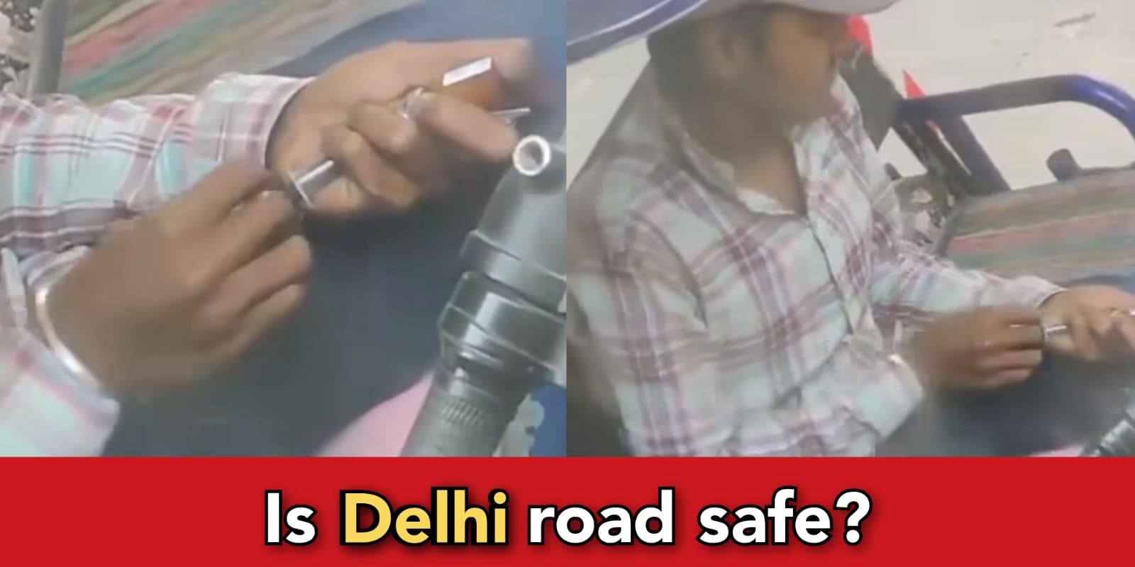 Delhi: rickshaw puller caught taking shot drug, taking heroin or cocaine?