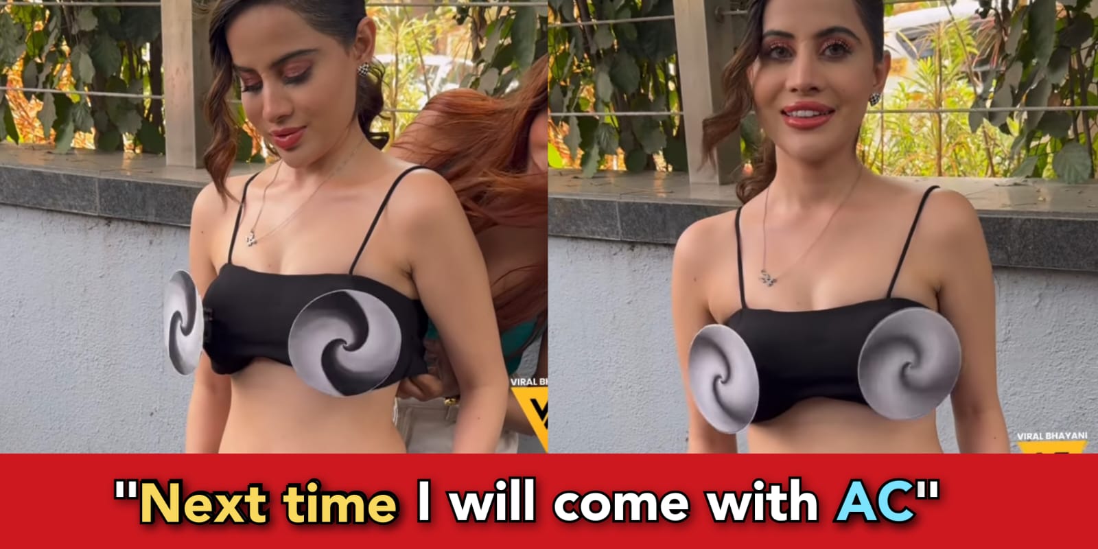 Urfi Javed wears special dress with cooling fan on her breasts