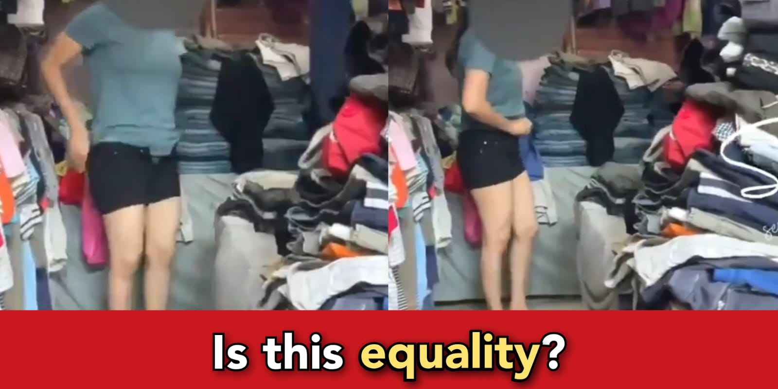 Indian feminist girl changes clothes in open shop, citizens slam her for being shameless