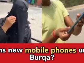 Man wears Burqa and steals Mobile phones, caught by passers by