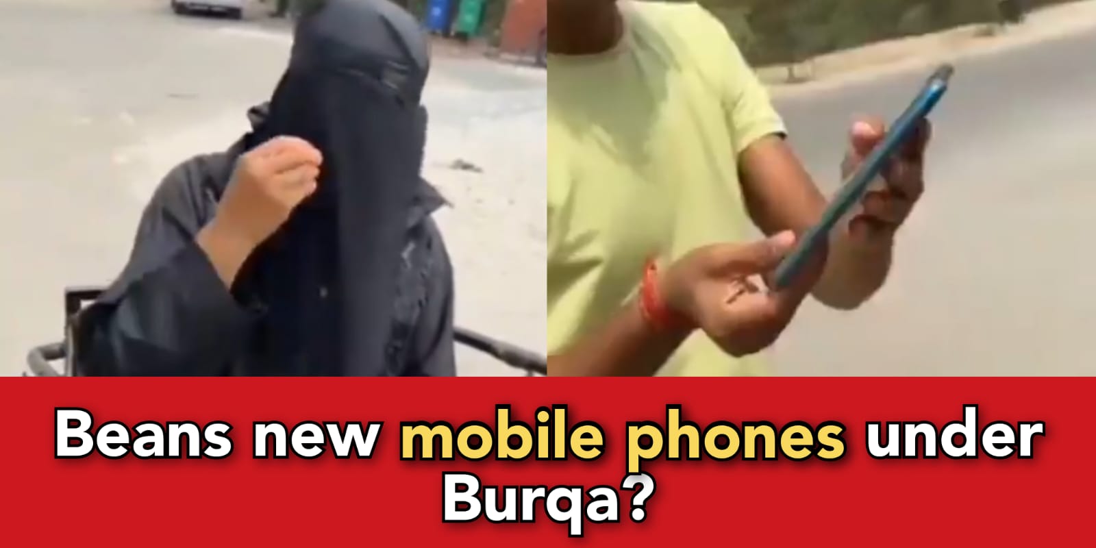 Man wears Burqa and steals Mobile phones, caught by passers by