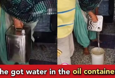 Oil seller sells an oil container for ₹1200, but it had only water inside