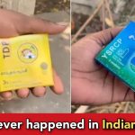 Politicians distribute condoms in Andhra Pradesh during elections, the packet reads "TDP party"
