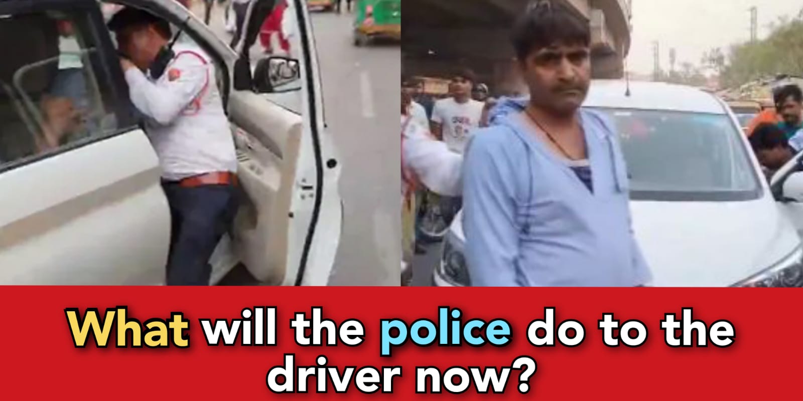 Haryana: police man disputes with driver, he drags the cop away