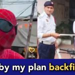 Indian spiderman goes on a ride with Girlfriend, traffic police slaps him 21,500 challan