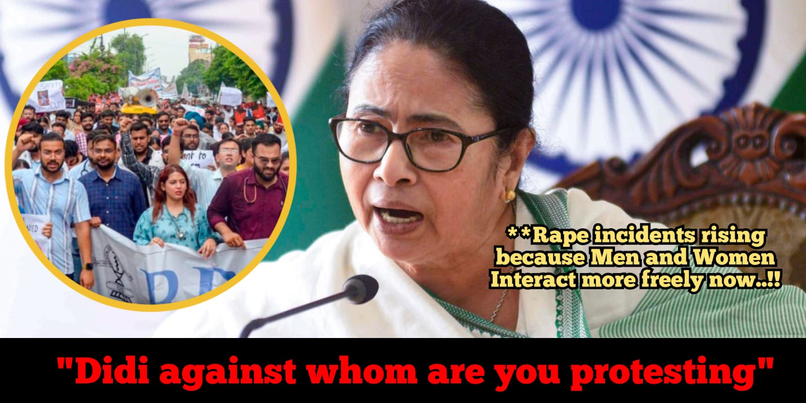 Internet surprised as CM Mamata Banerjee protests for justice for Kolkata Doctor