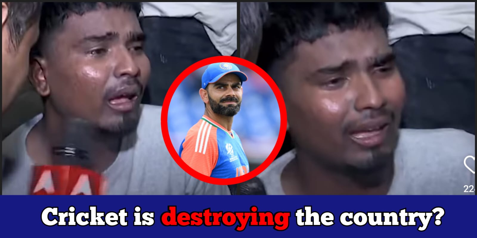 Fan cries hard as he couldn't see Virat Kohli in the Stadium