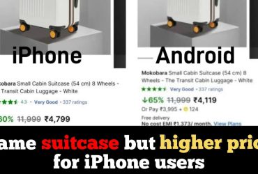 User shocked to see different prices for same suitcase on Android and iPhone