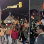 Thousands of Hindus protest against khalistanis after Hindu temple attack