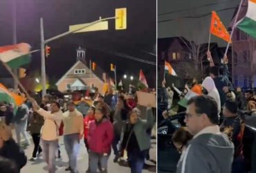 Thousands of Hindus protest against khalistanis after Hindu temple attack