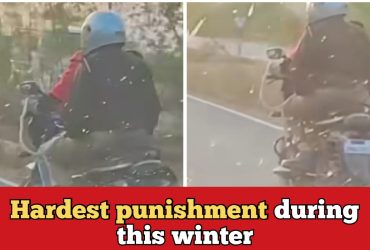 UP: police makes accused ride bike in cold waves, video goes viral